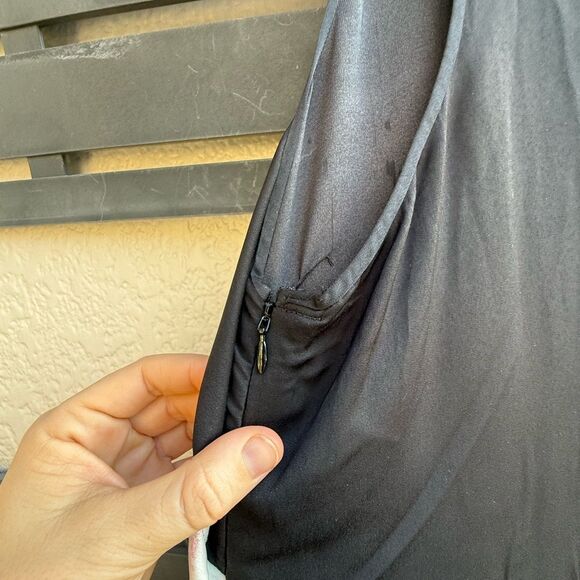 Halston Heritage Georgette Racerback Satin Maxi Dress | Black & White | Size 6 - Picture 6 of 8